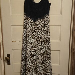 Wayf Leopard And Lace Dress XS NWT